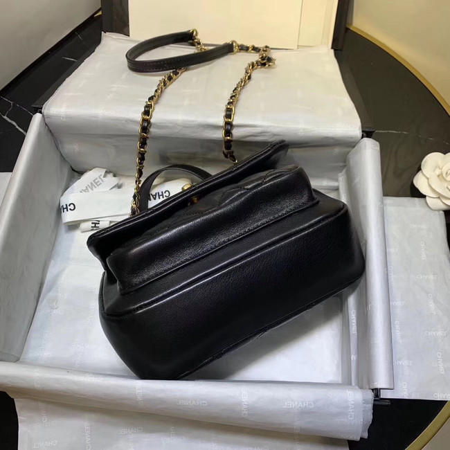 Chanel flap bag Grained Calfskin & Gold-Tone Metal AS1155 black