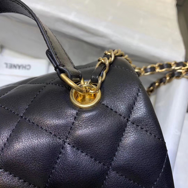 Chanel flap bag Grained Calfskin & Gold-Tone Metal AS1155 black