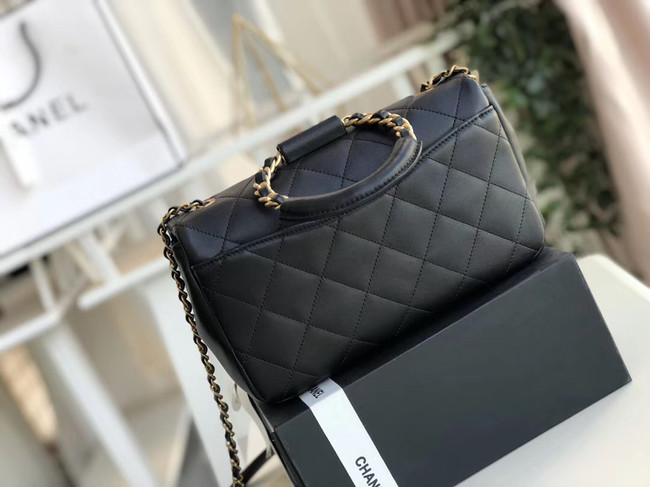 Chanel flap bag Lambskin & Gold Metal AS1358 black