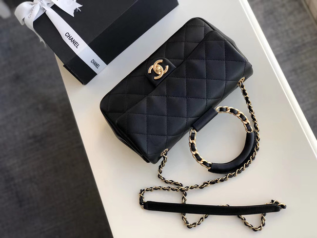 Chanel flap bag Lambskin & Gold Metal AS1358 black