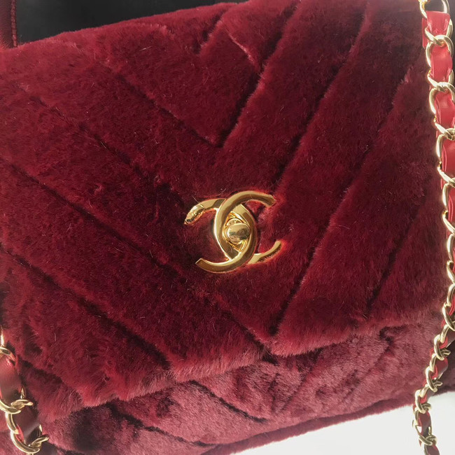 Chanel flap bag with top handle A92991 Burgundy