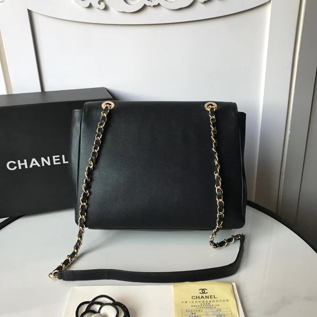 Chanel flap bag Grained Calfskin & Gold-Tone Metal AS1199 black