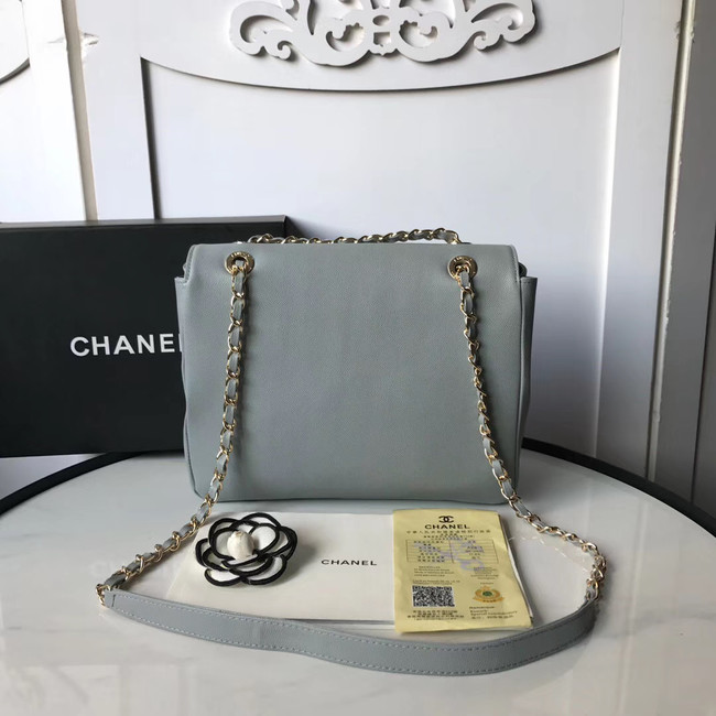 Chanel flap bag Grained Calfskin & Gold-Tone Metal AS1199 grey