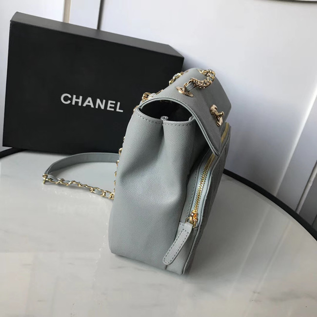 Chanel flap bag Grained Calfskin & Gold-Tone Metal AS1199 grey