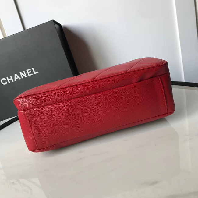 Chanel flap bag Grained Calfskin & Gold-Tone Metal AS1199 red