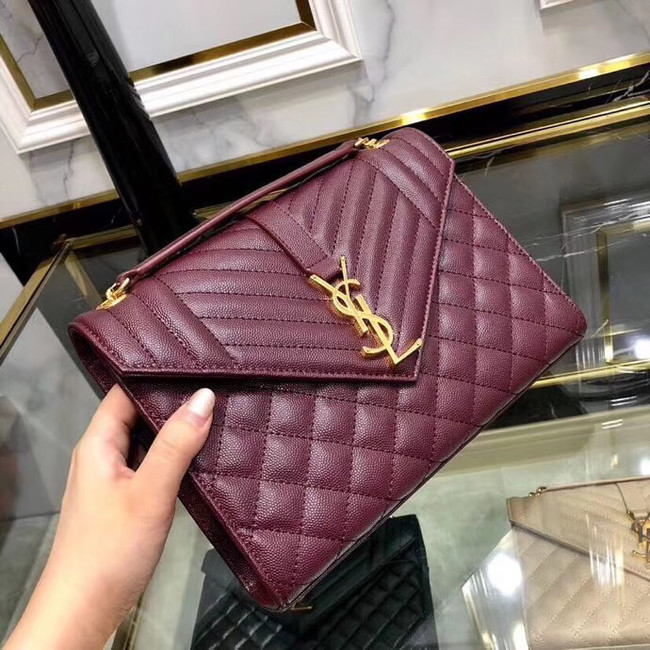 SAINT LAURENT Medium satchel 487206 Burgundy