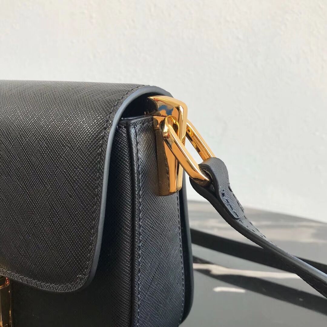 Prada Embleme Saffiano leather bag 1BD217 black 