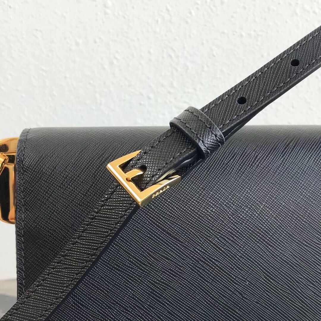 Prada Embleme Saffiano leather bag 1BD217 black 