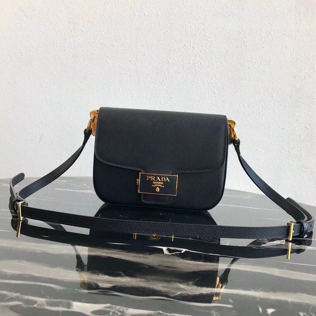 Prada Embleme Saffiano leather bag 1BD217 black