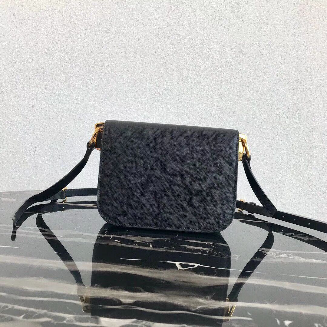 Prada Embleme Saffiano leather bag 1BD217 black 