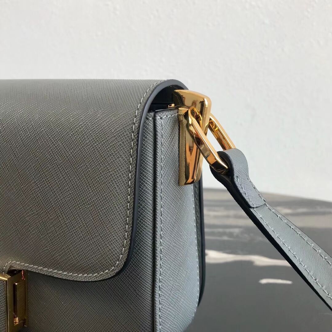 Prada Embleme Saffiano leather bag 1BD217 grey