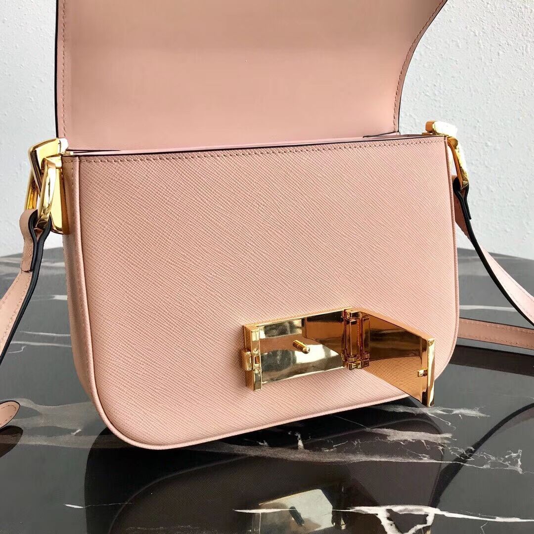 Prada Embleme Saffiano leather bag 1BD217 pink