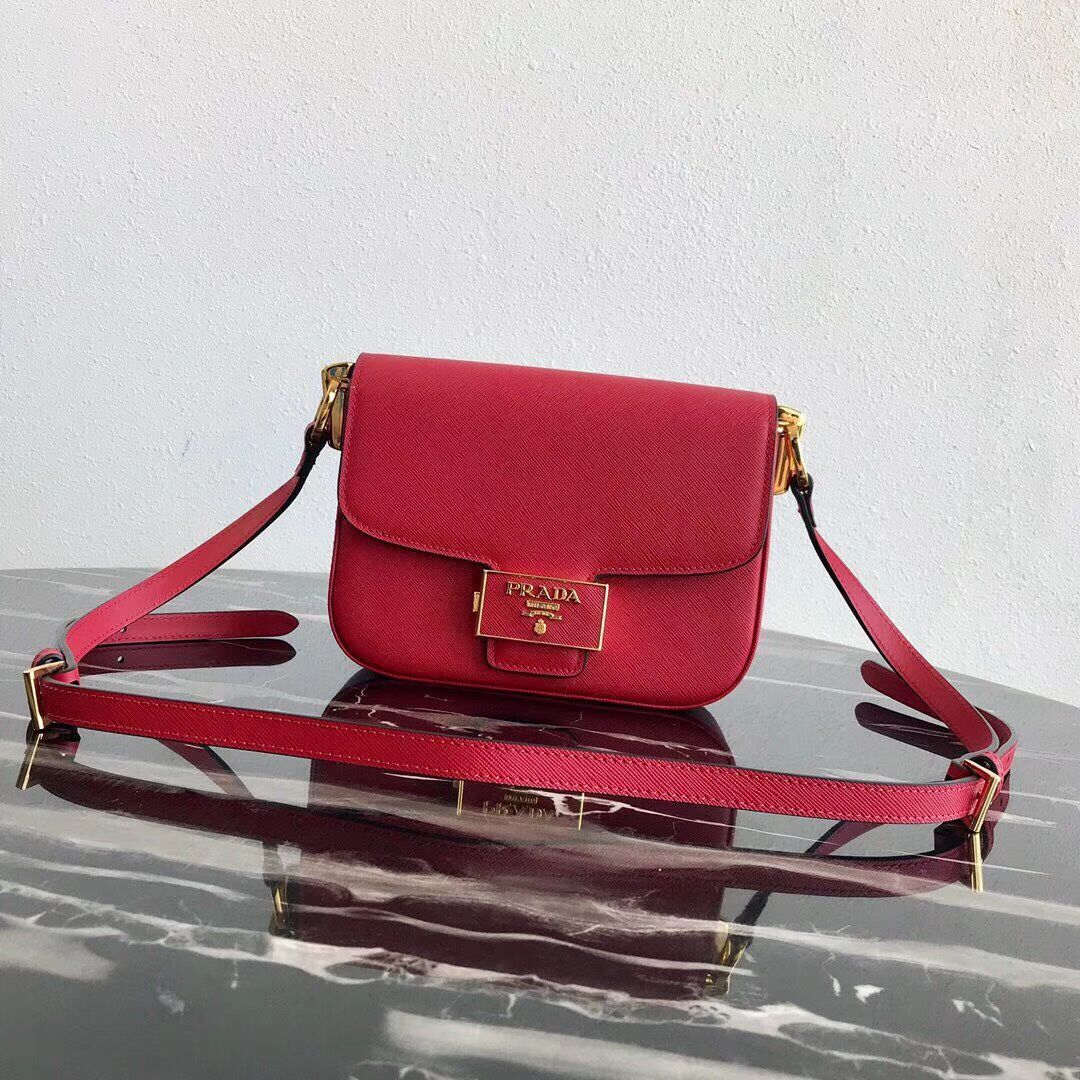 Prada Embleme Saffiano leather bag 1BD217 red