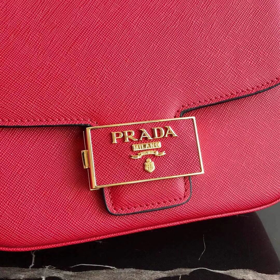 Prada Embleme Saffiano leather bag 1BD217 red