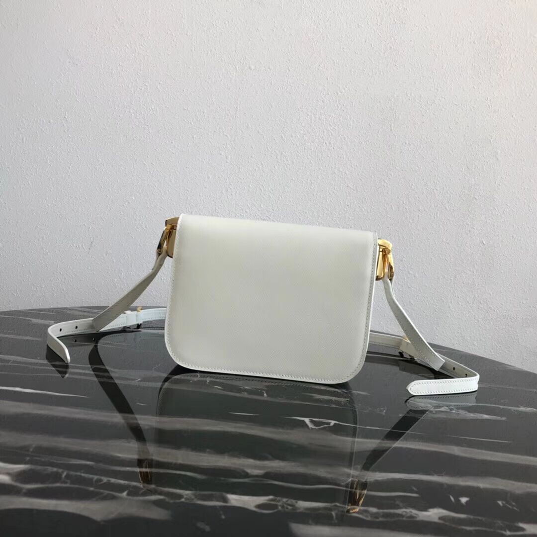 Prada Embleme Saffiano leather bag 1BD217 white