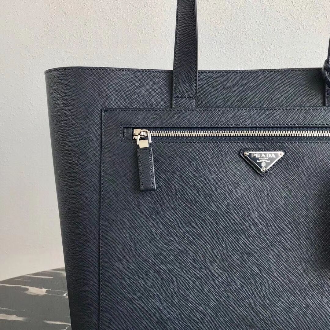 Prada Embleme Saffiano leather bag 2VE015 dark blue
