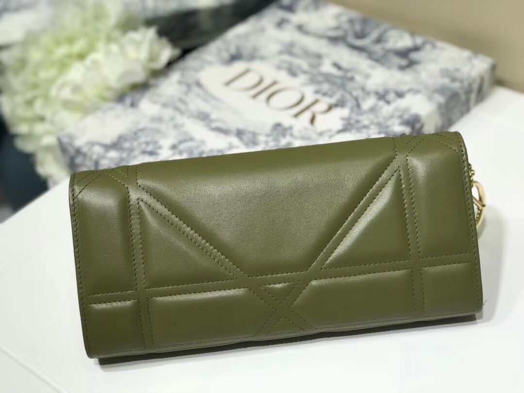 DIOR CLUTCH gold-tone metal C1040A green