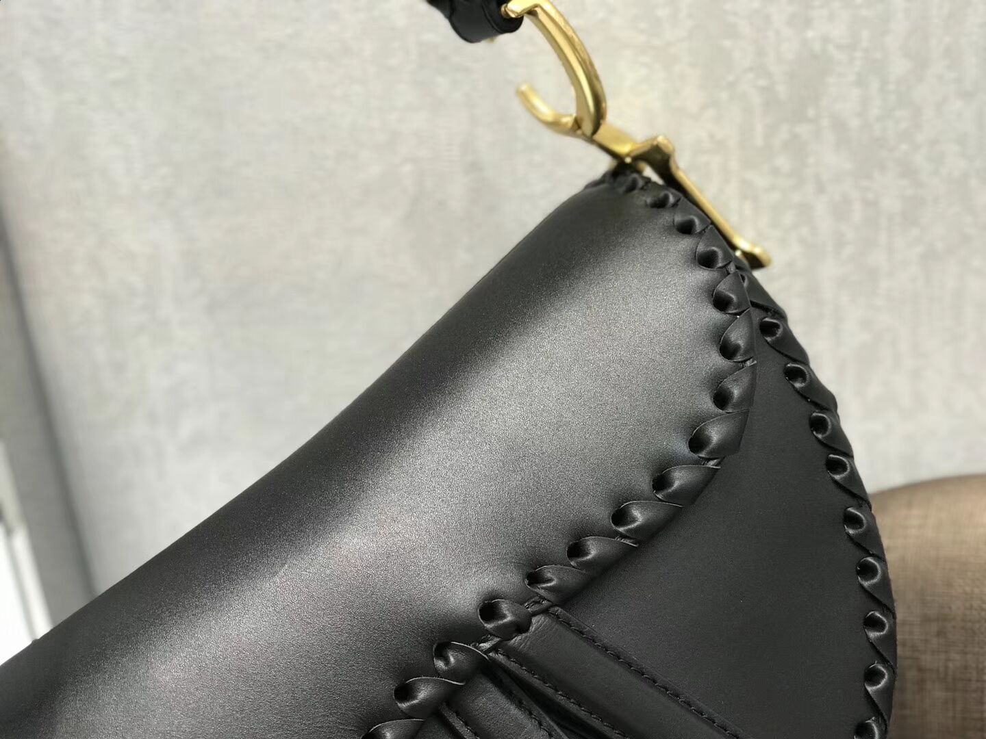 Dior MINI SADDLE BAG IN BLACK CALFSKIN M0447 black