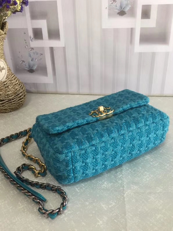 CHANEL 19 Flap Bag AS1160 blue