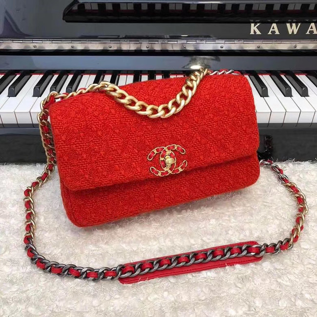 CHANEL 19 Flap Bag AS1160 red