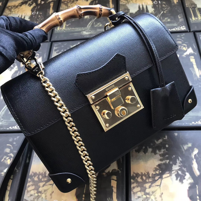 Gucci Padlock GG small bamboo shoulder Backpack 603221 black