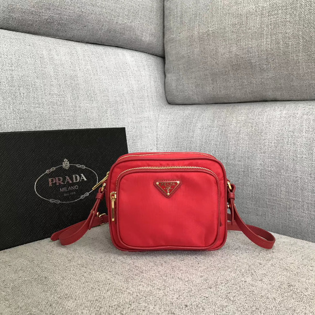 Prada Nylon Shoulder Bag 82022 red