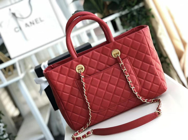 Chanel Original large shopping bag Grained Calfskin A93525 red