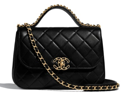 Chanel flap bag leather & Gold Metal AS0970 black