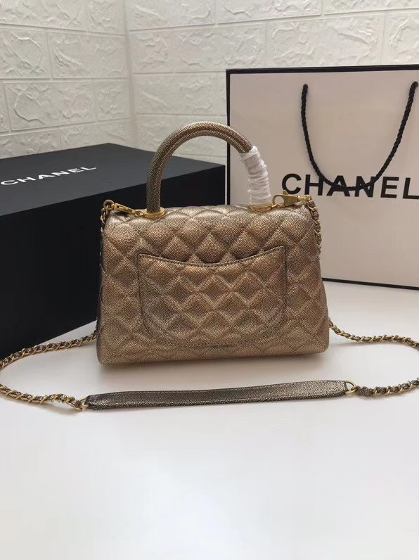 Chanel Small Flap Bag with Top Handle A92990 gold