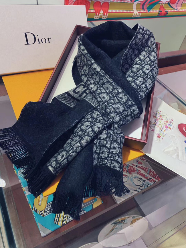 DIOR OBLIQUE STOLE IN WOOL AND CASHMERE C342