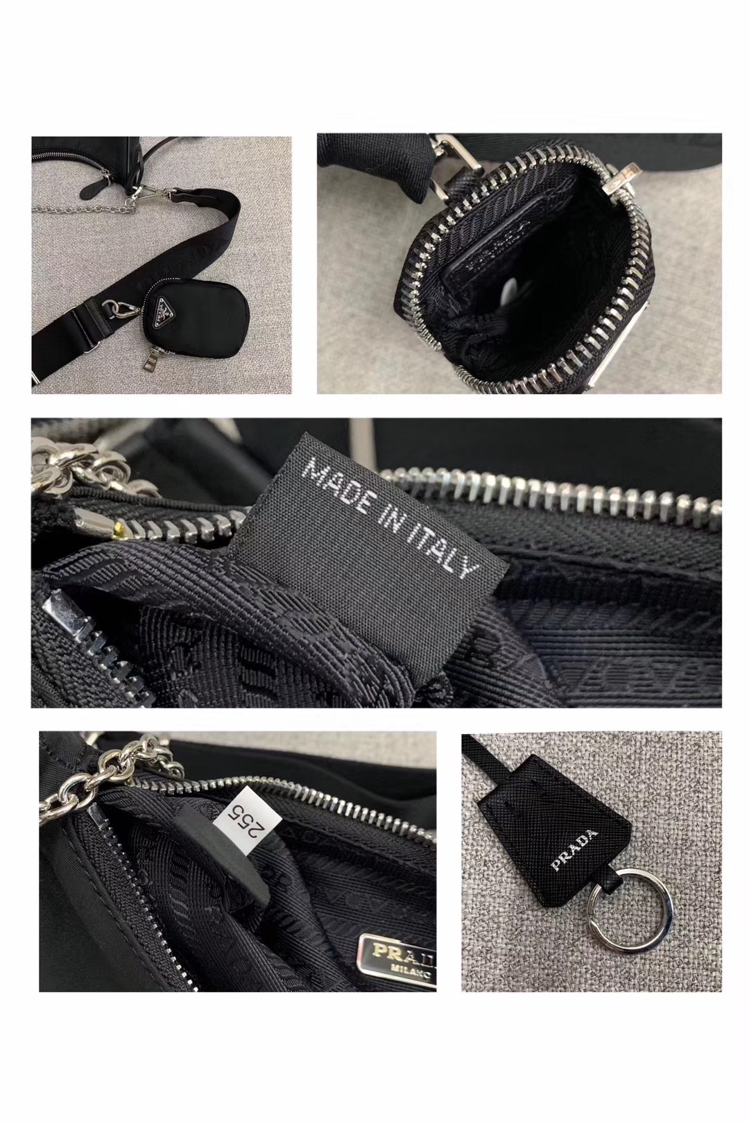 Prada Nylon Shoulder Bag 91277 black