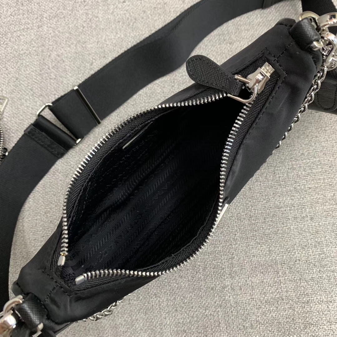 Prada Nylon Shoulder Bag 91277 black