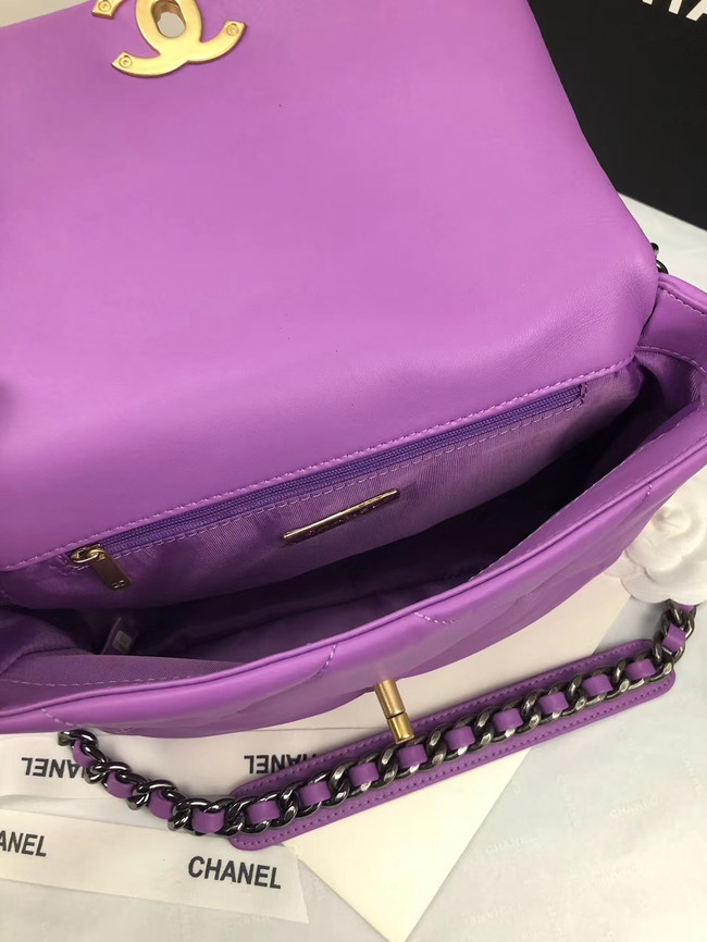 CHANEL 19 Flap Bag AS1160 purple