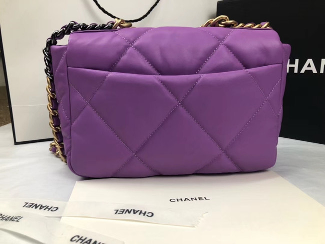 CHANEL 19 Flap Bag AS1160 purple