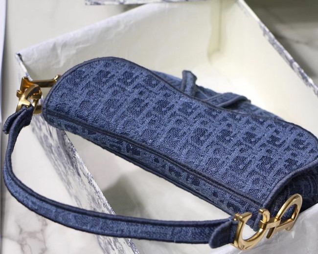 Dior SADDLE DENIM CANVAS BAG M928 blue