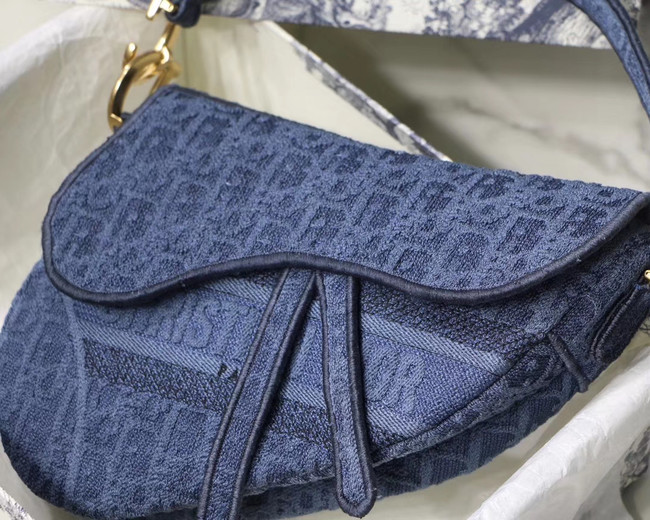 Dior SADDLE DENIM CANVAS BAG M928 blue