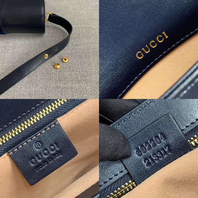 Gucci 1955 textured leather shoulder bag 602204 black