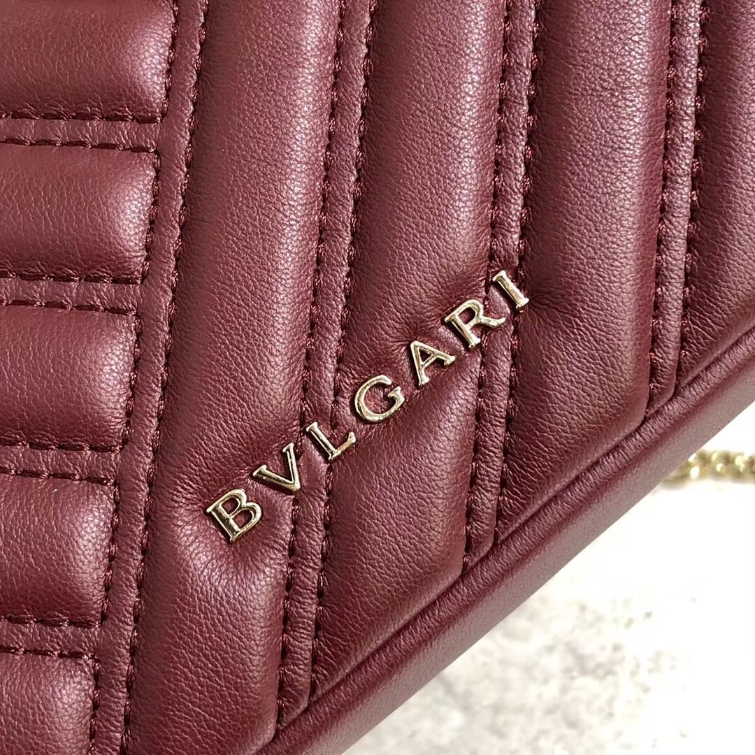 BVLGARI Shoulder Bag Calfskin Leather B288760 Burgundy