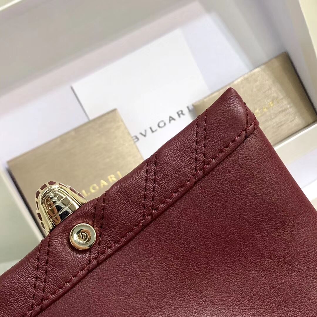 BVLGARI Shoulder Bag Calfskin Leather B288760 Burgundy