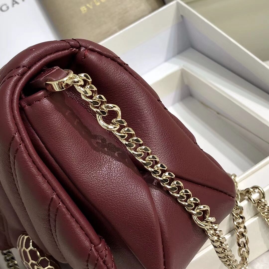 BVLGARI Shoulder Bag Calfskin Leather B288760 Burgundy