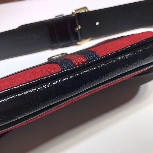 Gucci Nubuck leather belt bag 519308 red&black