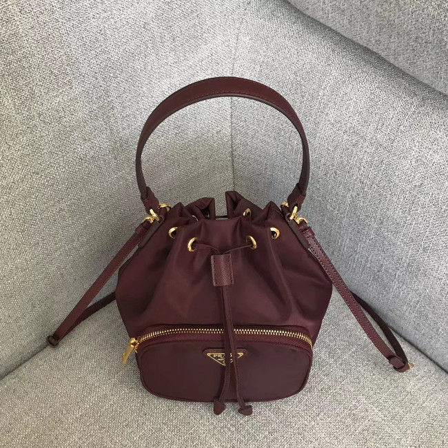 Prada Re-Edition nylon Tote bag 81166 Burgundy