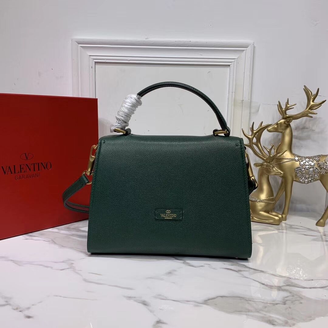 VALENTINO Origianl leather Tote Bag V0025 Blackish green