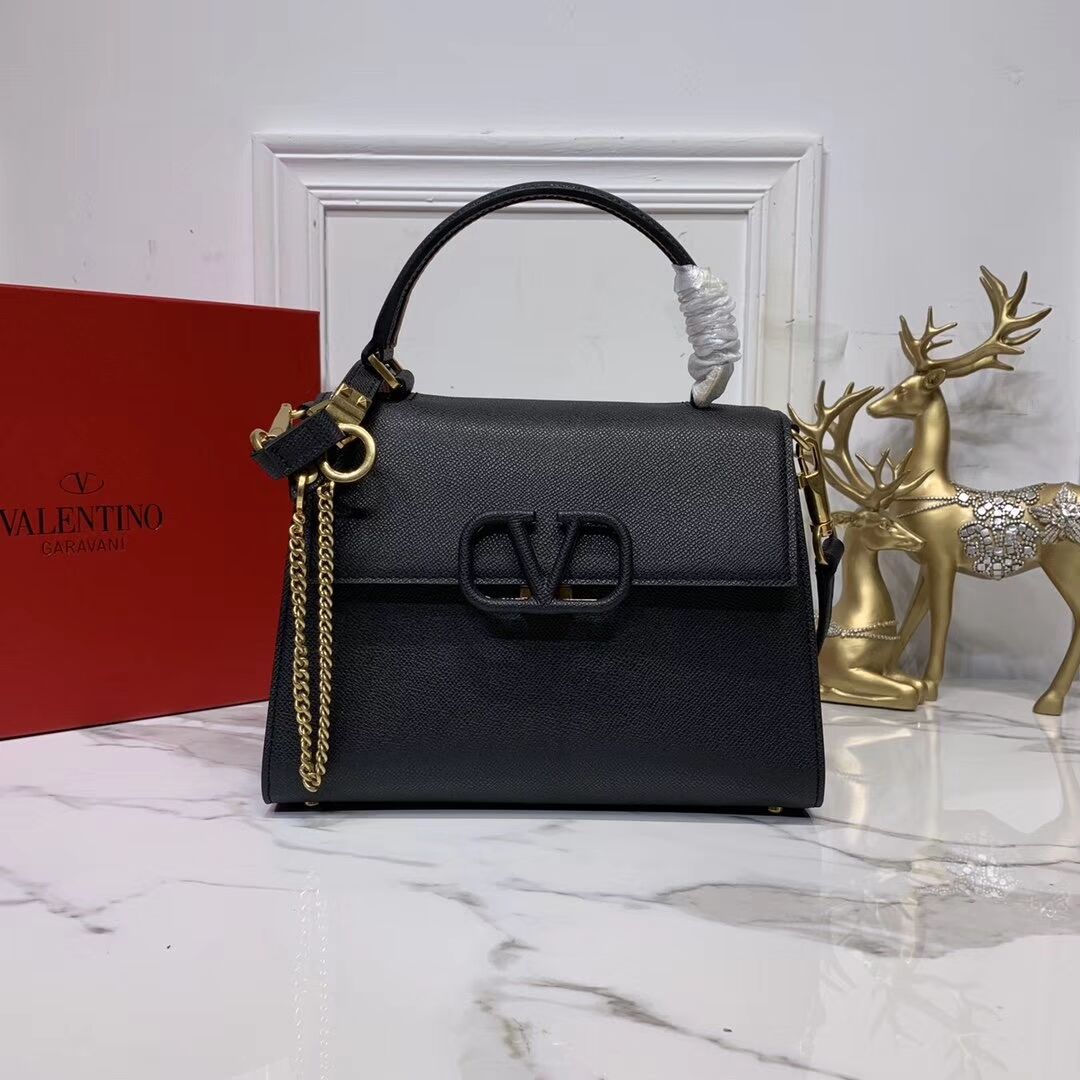 VALENTINO Origianl leather Tote Bag V0025 black