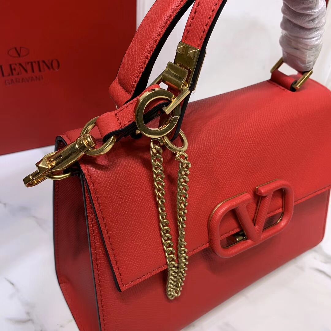 VALENTINO Origianl leather Tote Bag V0025 red