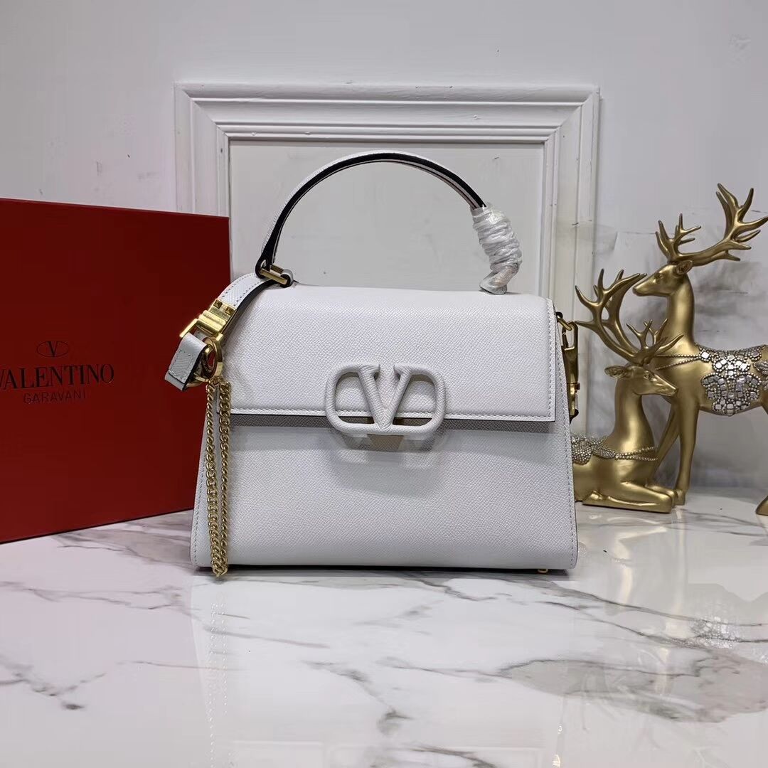 VALENTINO Origianl leather Tote Bag V0025 white