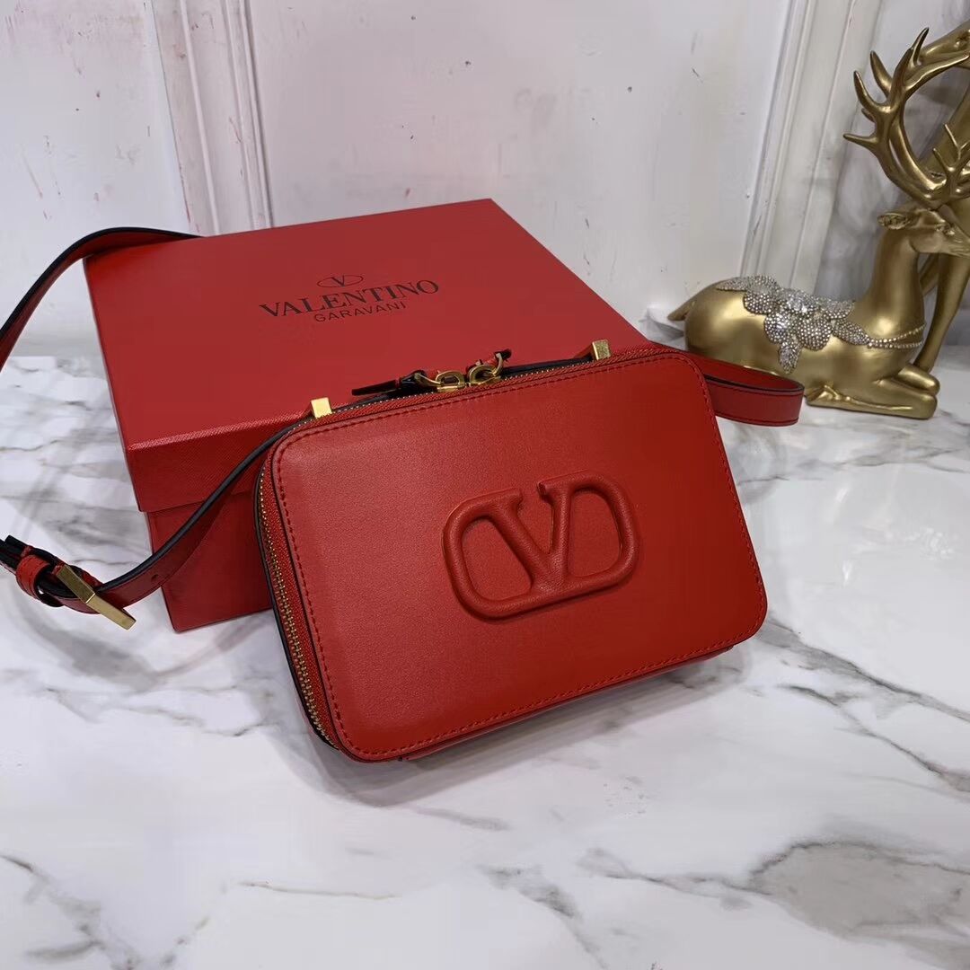 VALENTINO Origianl leather shoulder bag V0020 red