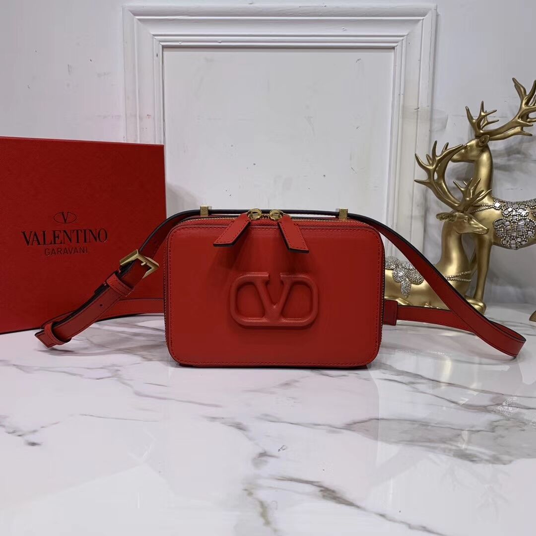 VALENTINO Origianl leather shoulder bag V0020 red