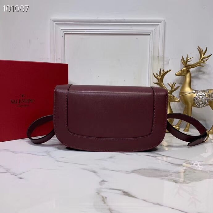 VALENTINO Origianl leather shoulder bag V0030 Burgundy