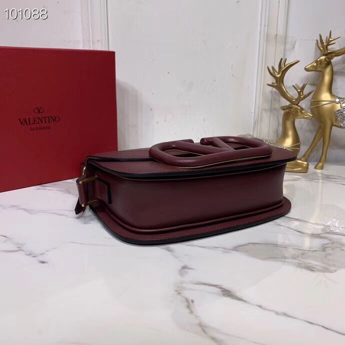 VALENTINO Origianl leather shoulder bag V0030A Burgundy